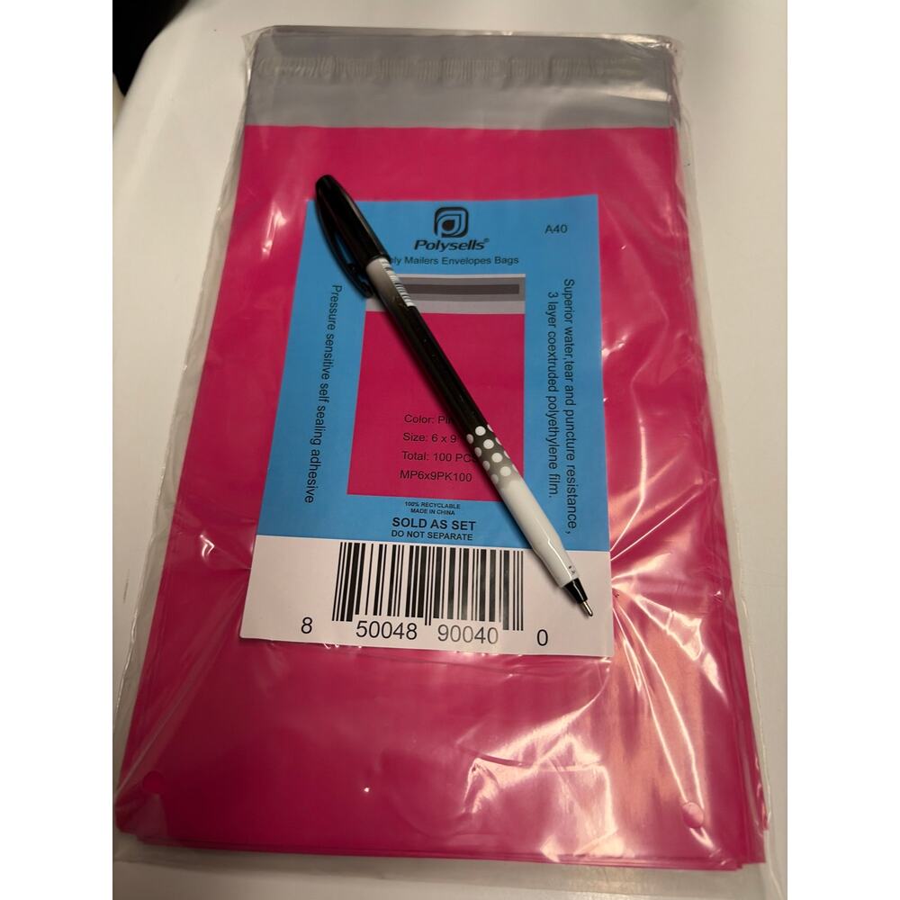 Pink Poly Mailers 6x9 – Pack of 100 | Self-Sealing Shipping Bags - Picture 4 of 5